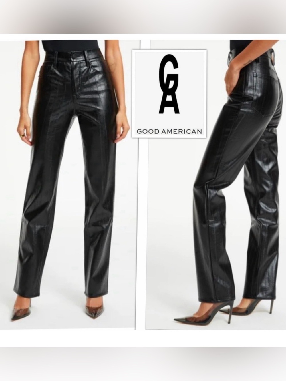 Good American 90's Style Better than Leather High Waist
Straight Leg Pants